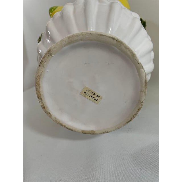 Vintage Majolica Lemon Topiary on Pedestal Bowl From Portugal For Sale - Image 10 of 16