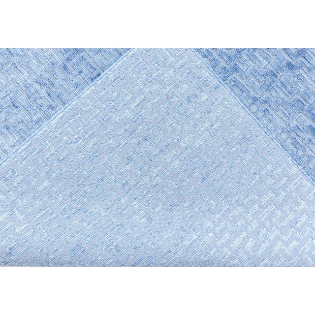 Textile Contemporary Geometric High-low Knotted silk Fragment Rug by Doris Leslie Blau For Sale - Image 7 of 7