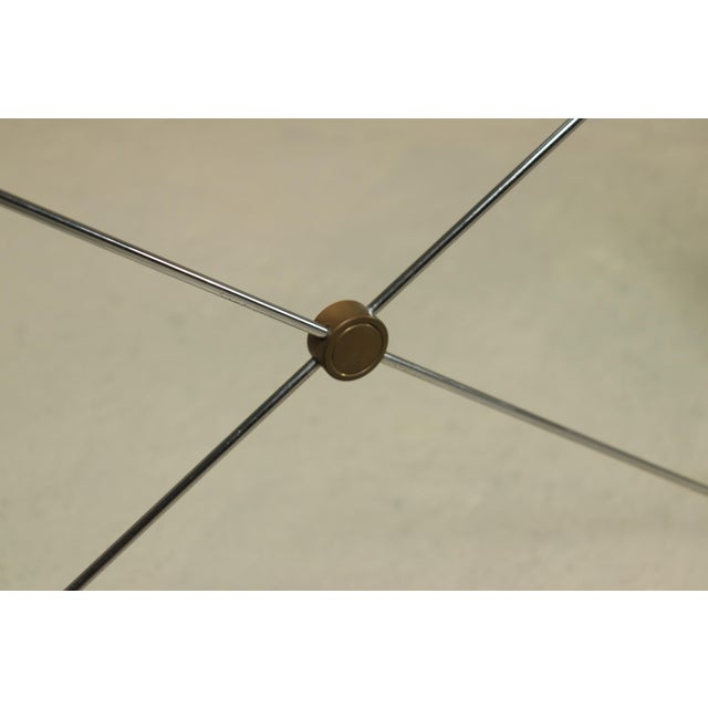 Console Table with Brass Details and Glass Top by Peter Ghyczy, 1970s For Sale - Image 14 of 15