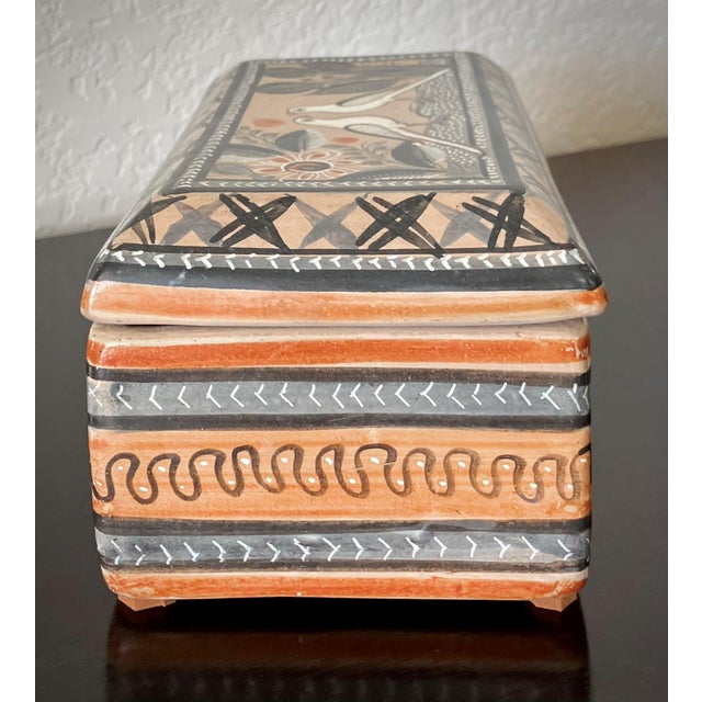 Ceramic Late 20th-Century Rustic Bruñido Tonalá Lidded Whatnot Box, Mexico For Sale - Image 7 of 18