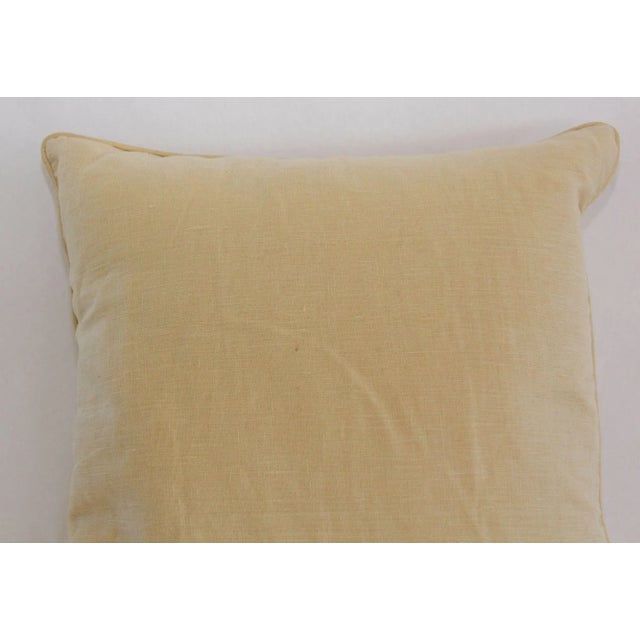 Vintage Belgium Linen Beige Country Throw Pillow For Sale - Image 4 of 9