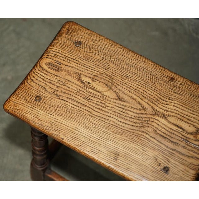 17th Century 17th Century English Oak Joint Stool with Turned Legs For Sale - Image 5 of 18