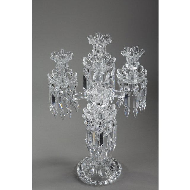 Baccarat Crystal Girandoles with Four Light Arms, 1900s, Set of 2 For Sale - Image 8 of 18