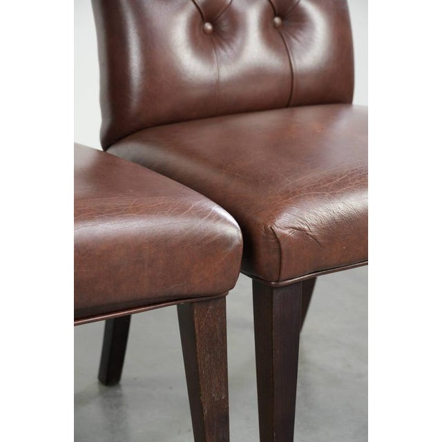 Chesterfield Dining Chairs in Cowhide Leather, Set of 6 For Sale - Image 10 of 14
