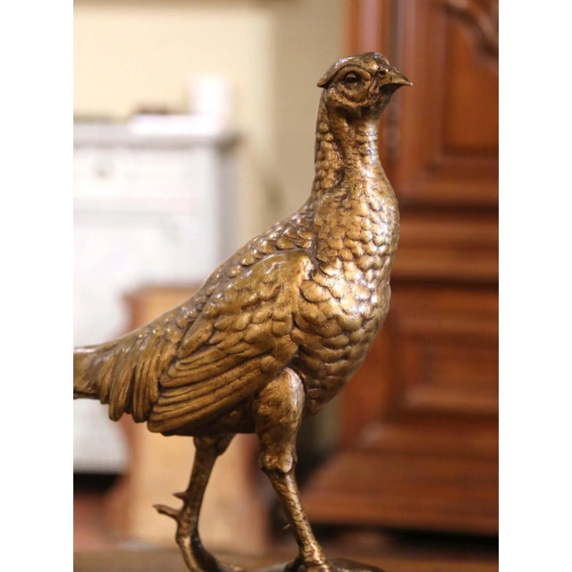 Accessorize a man's office or desk with this elegant antique bronze figure. Crafted in France circa 1895, the large...