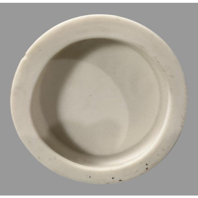 Antique Victorian 11" Art Nouveau Figural Parian Statue of a Maiden & Dove For Sale - Image 6 of 8