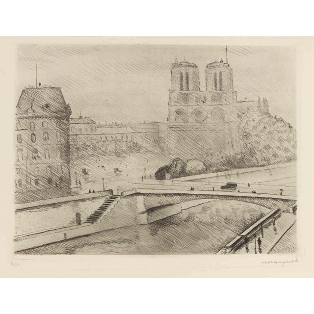 Albert Marquet, Notre Dame De Paris and the Seine, 1929, Etching For Sale - Image 3 of 3