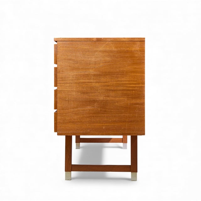 Mid 20th Century Kai Kristiansen for Feldballes Møbelfabrik Mid 20th Century Danish Teak and Brass Credenza For Sale - Image 5 of 10