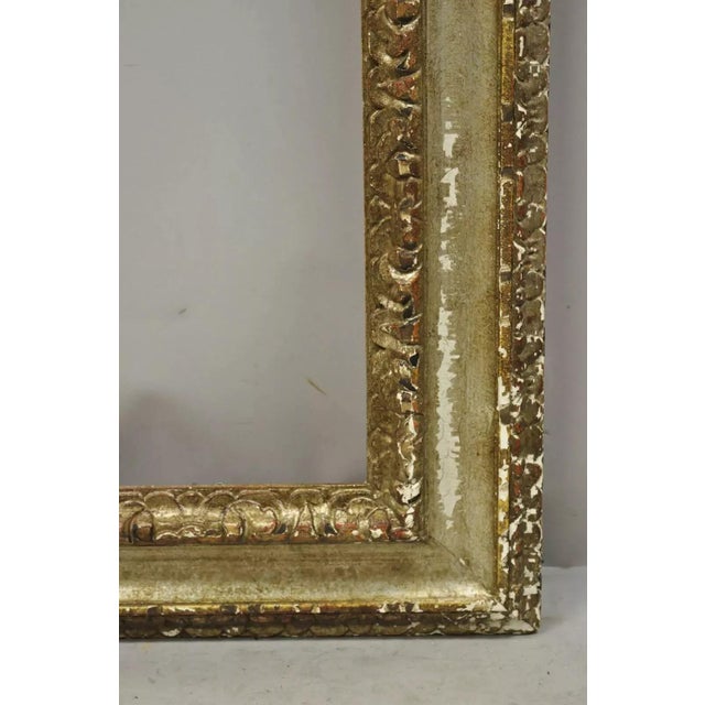 Early 20th Century Italian Polychrome Parcel Gilt Carved Wood 51x33 Florentine Painting Frame For Sale In Philadelphia - Image 6 of 12
