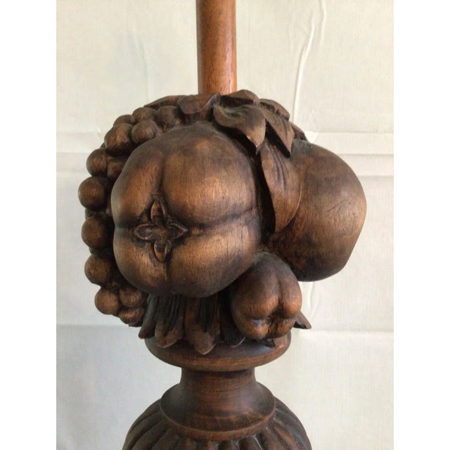 1950s Carved Wood Lamp For Sale In New York - Image 6 of 11