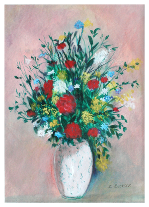 Mid-Century Floral Still Life by E. Ruckser