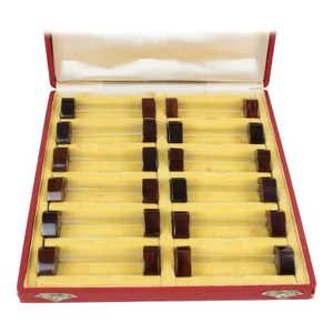 Art Deco Bakelite and Glass Chopstick Knife Rests Set - 12 Pieces