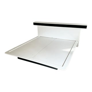 Postmodern Storm Trooper White Lacquered and Black Long Platform Bed For Sale