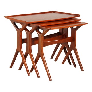 Mid-Century Danish Teak Nest of Tables by Johannes Andersen for CFC Silkeborg, 1960s, Set of 3 For Sale