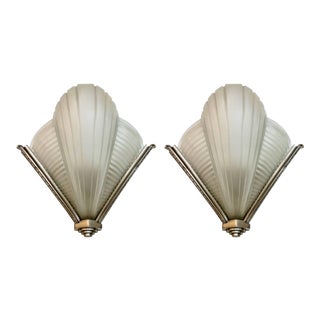 French Art Deco Wall Sconces by Petitot - a Pair For Sale