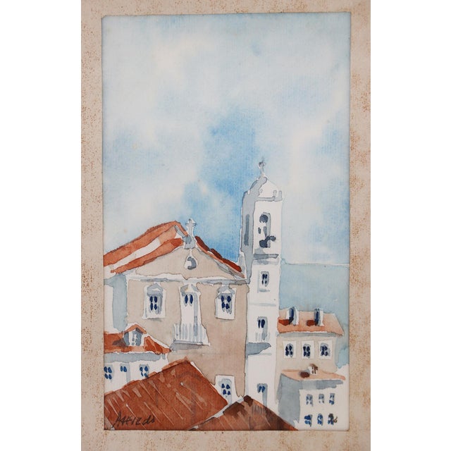 Painting Surface: Paper. Condition Report: Small sings of foxing and stains on the painting. Some foxing and stains on the...