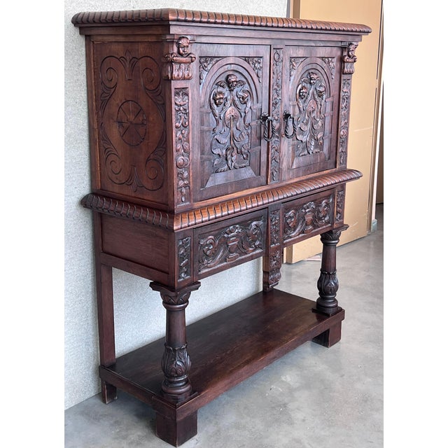 19th Century Dutch Hand Carved Renaissance Raised Cabinet For Sale - Image 16 of 18