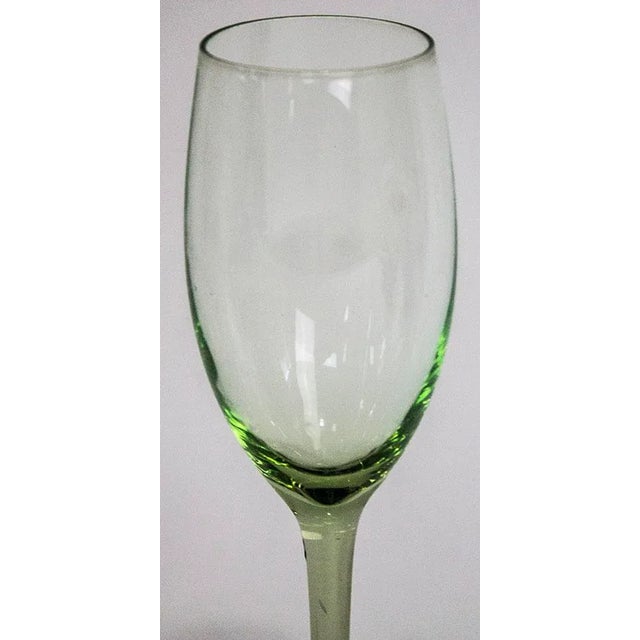 1960s Mid-Century Modern Tiffin Green Champagne Glasses - Set of 4 For Sale - Image 4 of 5