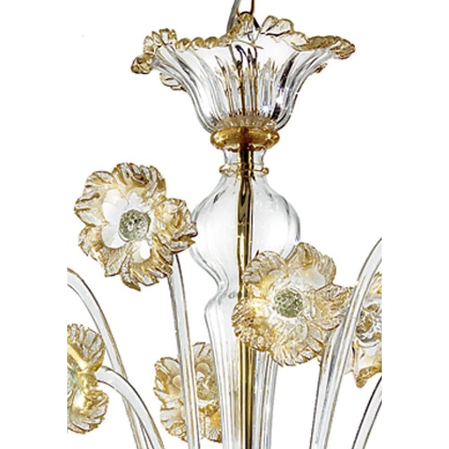 2020s Elegant Romantic Murano Glass Chandelier With Floral Accents For Sale - Image 5 of 6