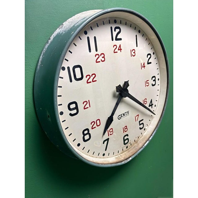 Industrial Welsh Railway Clocks by Gents of Leicester, 1950s For Sale - Image 3 of 11