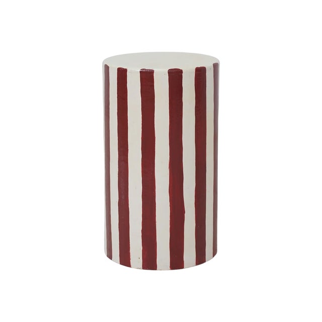 Contemporary 1970s Painted Stripe End Table For Sale - Image 3 of 5