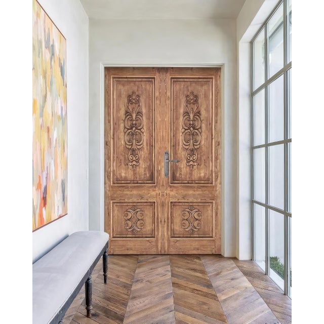 Hand-Carved Solid Wood Interior Door – Old World Tuscan Style For Sale - Image 6 of 9