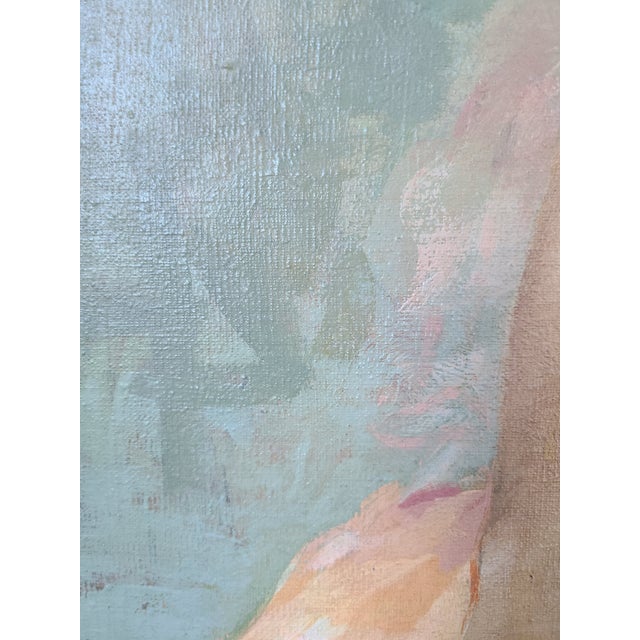 Charles J. Bensco Antique 1930's Oil Painting Portrait of a Los Angeles Woman For Sale - Image 9 of 16