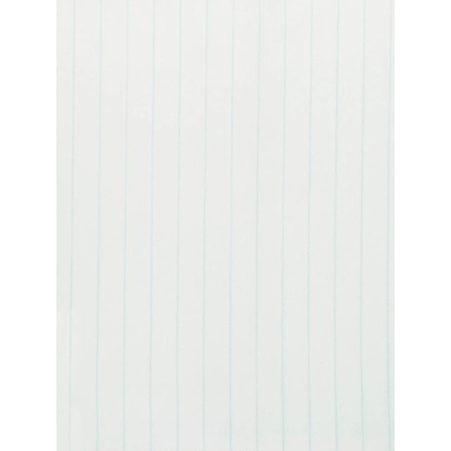 Holland and Sherry "Adair" SAVILE ROW CHALK STRIPE fabric - an ivory ground with light blue pinstripe. Product Code:...