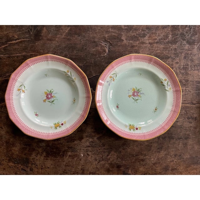 Antique English Ironstone by Adam’s Calyxware Dinner Plates - Set of 8 For Sale - Image 10 of 12
