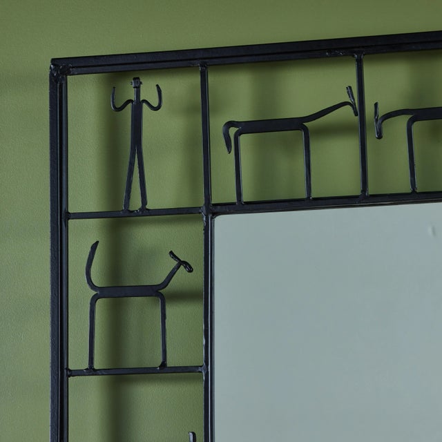 Mid 20th Century Frederic Weinberg Style Wall Mirror For Sale - Image 5 of 9