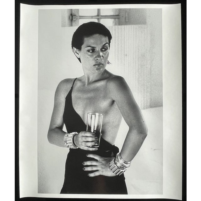 "Paloma Picasso, Saint Tropez 1973" 20x24 Vintage Silver Gelatin Print by Helmut Newton. Beautiful image of Paloma...
