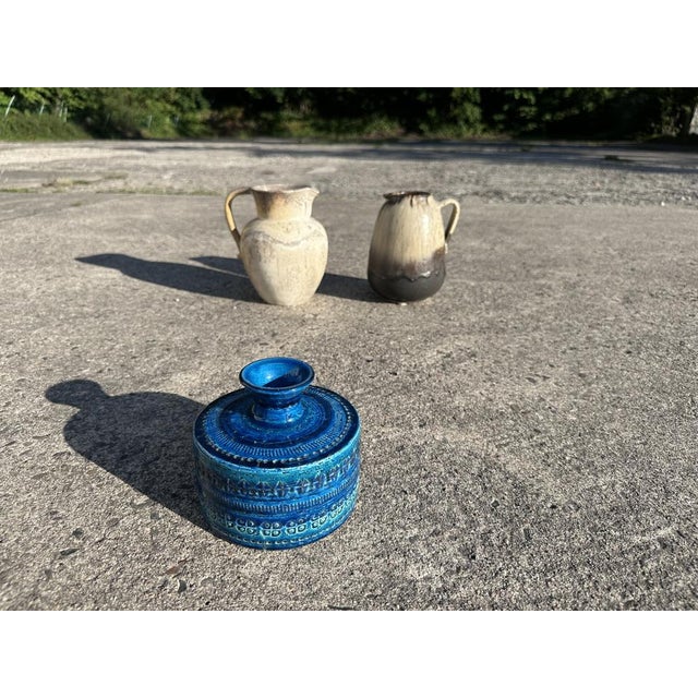 Rimini Blu Ceramic Vase from Bitossi, Italy, 1960s For Sale - Image 13 of 16