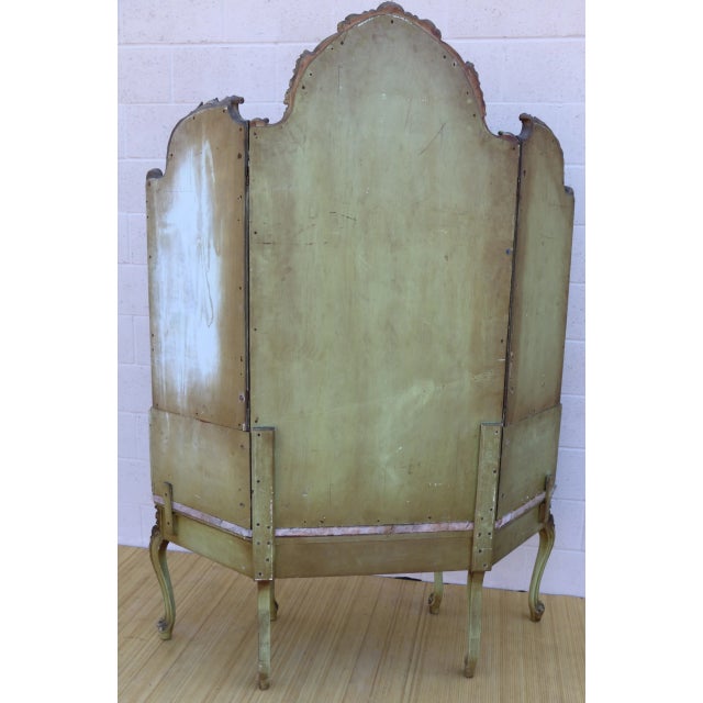 Antique French Luis XV Vanity With Triple Folding Panels Mirror For Sale - Image 4 of 12