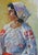 Realism Vintage Ukrainian Woman Portrait, Original Oil Painting on Cardboard 70-50 For Sale - Image 3 of 6