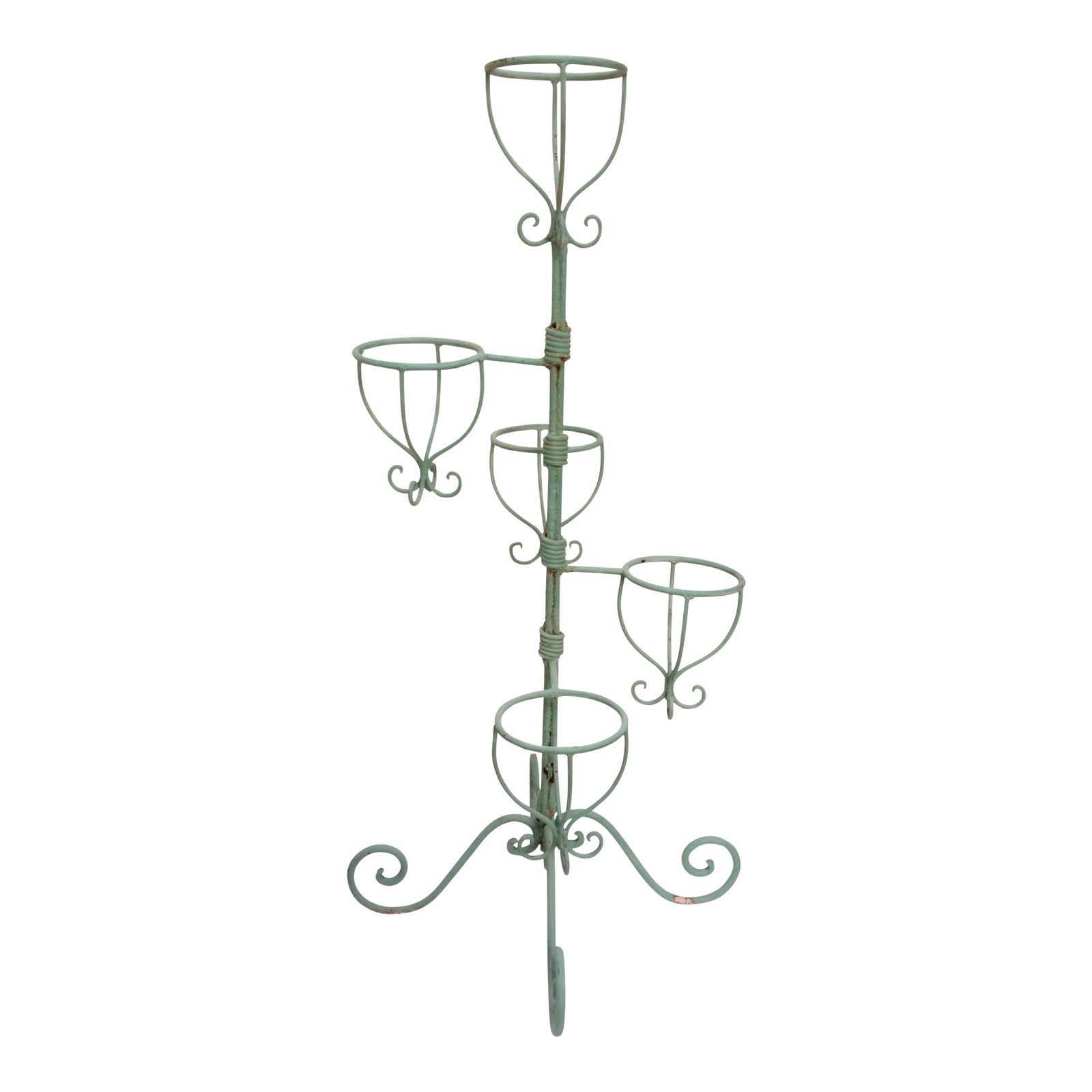 Vintage Green Iron Plant Stand Chairish