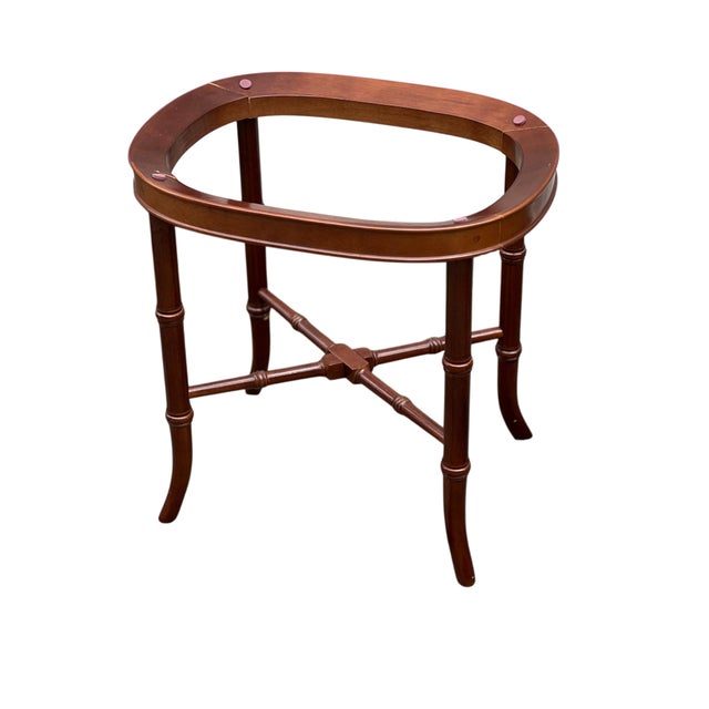 1980s 1980s Chinoiserie Platter on Faux Bamboo Stand For Sale - Image 5 of 16