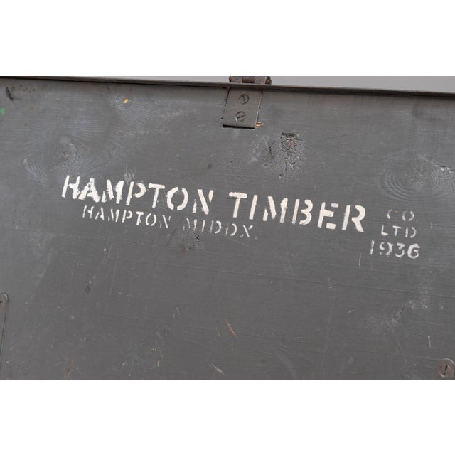 Vintage Captains Trunk in Pine, 1936 For Sale - Image 6 of 9