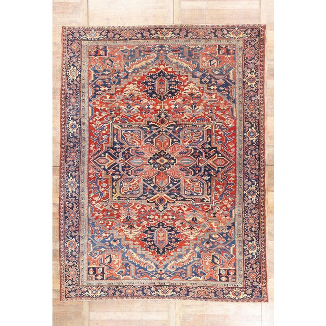 Antique Persian Heriz Rug, 09'08 X 12'10 For Sale - Image 10 of 10
