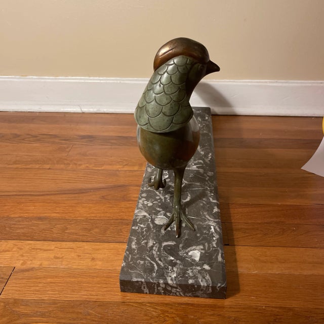 Early 20th Century Art Deco French Bronze Pheasant Figure For Sale - Image 4 of 8