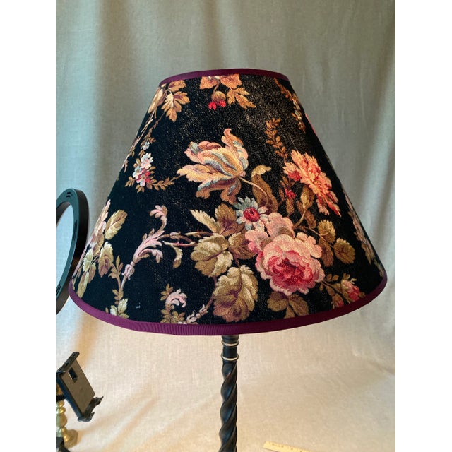 French Country Floral Fabric Lamp Shades - A Pair For Sale - Image 3 of 5