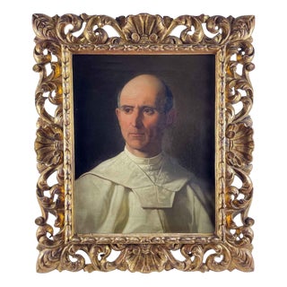 Luigi Mussini, Portrait of a Dominican Father, 1860, Oil on Canvas, Framed For Sale