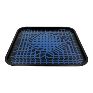 Victor Vasarely, Space Age Op Art Metal Tray, Limited Edition Metalgraf Italy 1970s For Sale