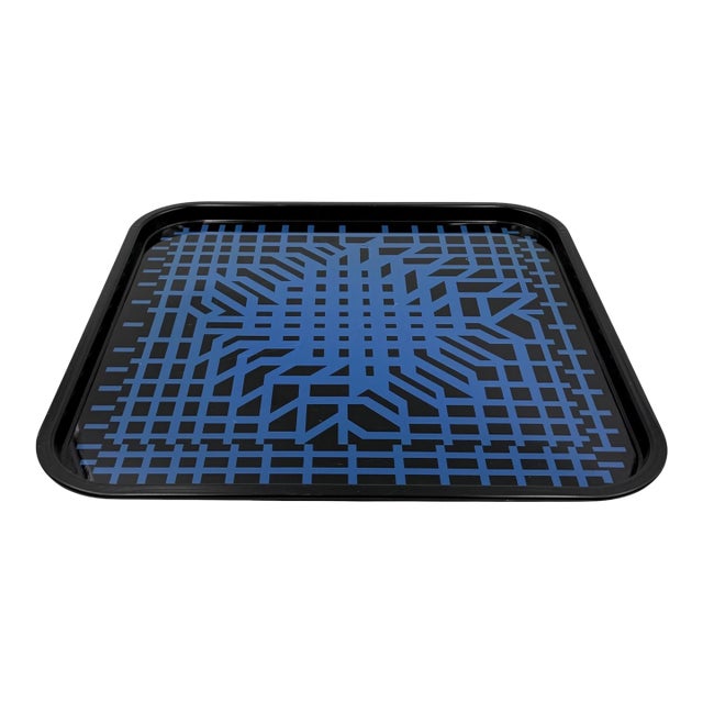 Victor Vasarely, Space Age Op Art Metal Tray, Limited Edition Metalgraf Italy 1970s For Sale