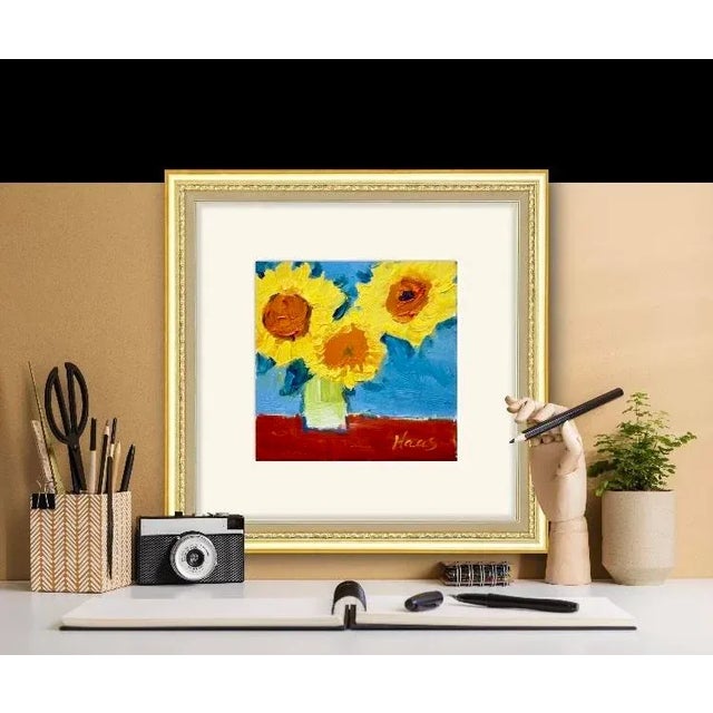 Impressionist Sunflower Oil Painting Contemporary Impressionist Art For Sale - Image 3 of 12