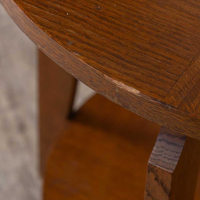 Brown 1930s French Oak Art Deco Gueridon Table For Sale - Image 8 of 12