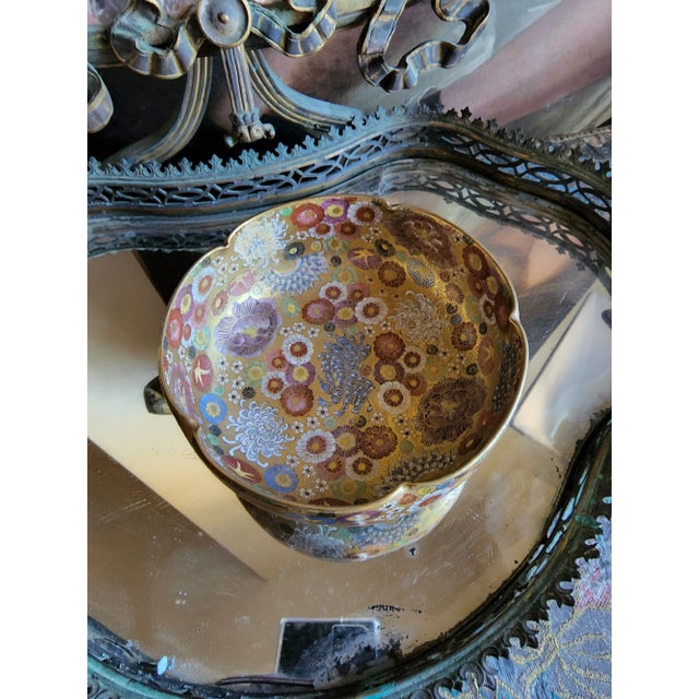 1930s Satsuma Thousand Flowers Bowl For Sale - Image 4 of 13