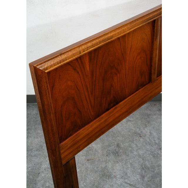 Mid Century Modern Headboard Queen Dixie Bed Frame Walnut MCM Slat Wood Walnut For Sale - Image 9 of 11