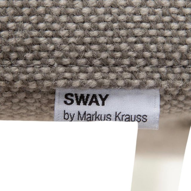 Gray Grey Fabric Sway Rocking Lounge Chair with White Frame by Markus Krauss For Sale - Image 8 of 13