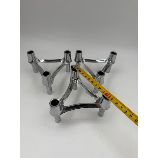 Mid-Century Modern Candleholders in Metal from Stoff Nagel, 1950s, Set of 3 For Sale - Image 6 of 14
