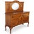1940s Antique Honey-Brown Wood Buffet With Oval Mirror and Cabriole Legs For Sale - Image 4 of 10
